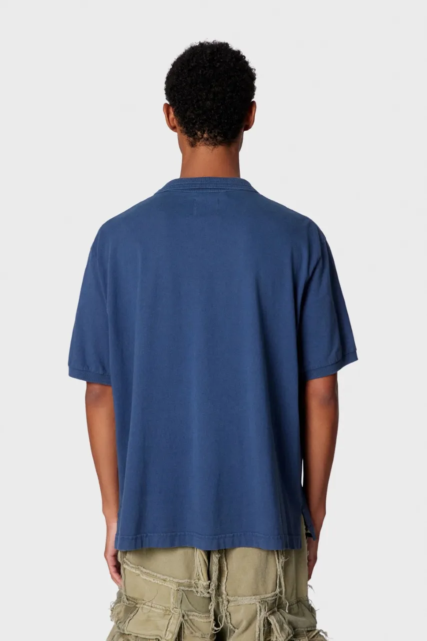 p116 649#Gallery Dept New classic basic style letter LOGO basic slogan Polo short-sleeved T-shirt double yarn pure cotton short Tee black navy blue S～XL